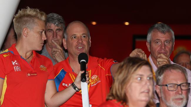 Andrew Lake asks a question at the members forum last night. Picture: Regi Varghese