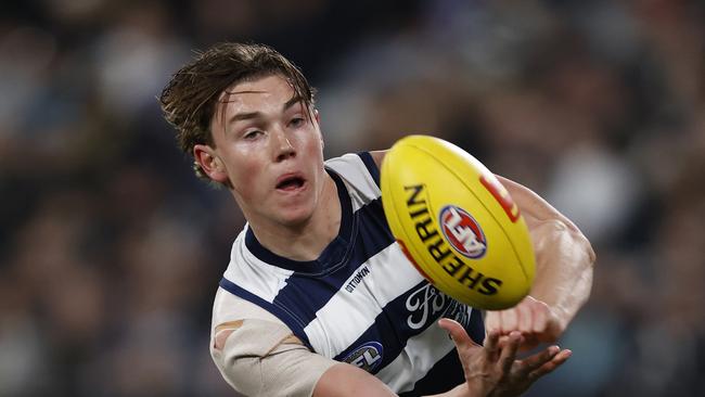 Tanner Bruhn has a promising first season at the Cats. Picture: Darrian Traynor/AFL Photos/via Getty Images