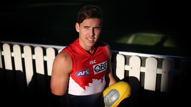 Portrait of Sydney Swans rookie Jake Lloyd. Has played four games for four wins. pic. Phil Hillyard