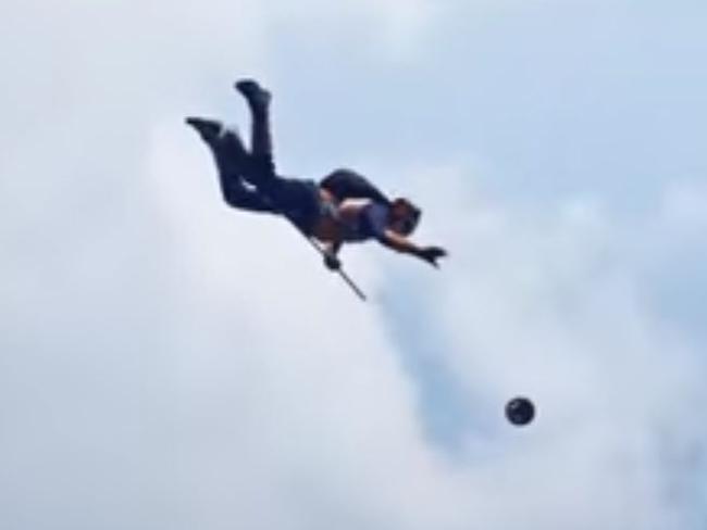 Skydivers’ daring real life Quidditch stunt