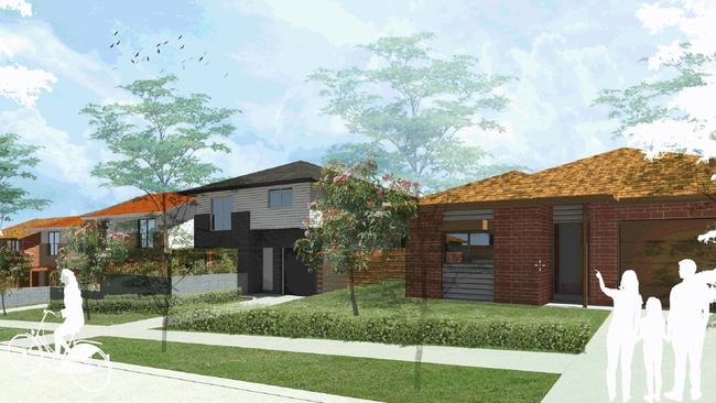 Proposed development looking south east from New Road 1.