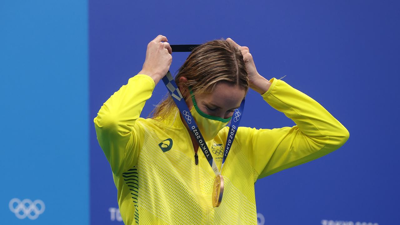 McKeon with her bronze medal after the 100m butterfly final.