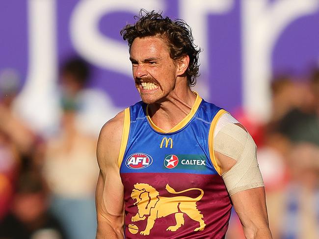 Brisbane has its own version of Jeremy Cameron in the form of star forward Joe Daniher. Picture: Sarah Reed/Getty Images