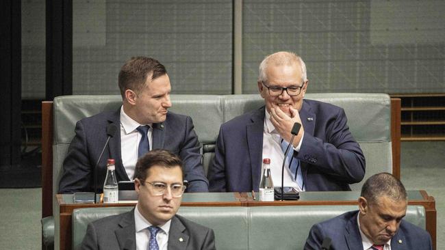 Mr Morrison got a kick out of the opposition’s line of questioning. Picture: NCA NewsWire / Gary Ramage