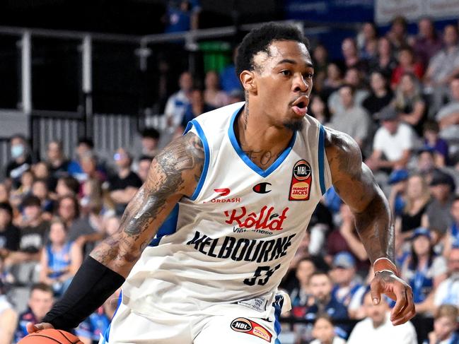 Import guard Rayjon Tucker has been one of Melbourne United’s best players in recent weeks. Photo: Bradley Kanaris/Getty Images.