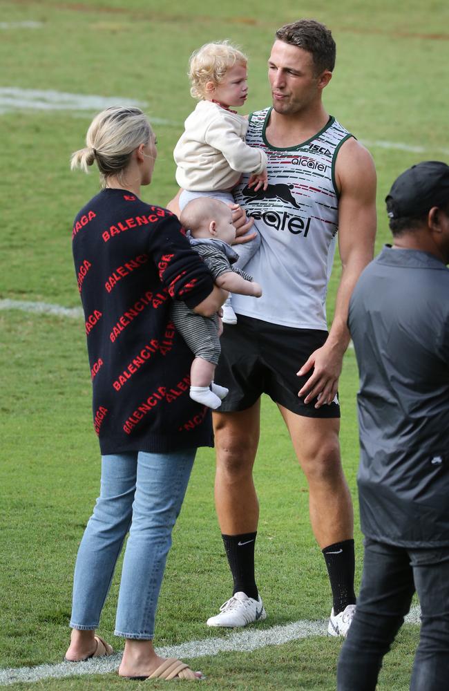 The family at Redfern Oval. Picture: Richard Dobson