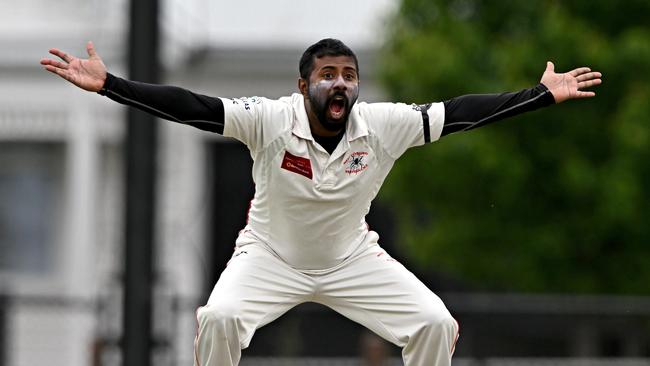 West Coburg’s Mohamed Feshal appeals. Picture: Andy Brownbill