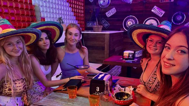 Piper Hertslet, Naomi Holzberger, Adrienne Haldin, Zali Smith and Stefanie Cooper at El Camino Cantina at the Sunshine Plaza.