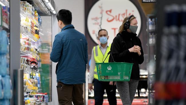 Masks are longer be required in supermarkets in NSW. Picture: NCA NewsWire / Bianca De Marchi