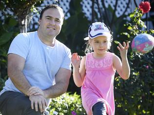 This is a picture with WAFL coach Paul Hasleby (I think he was working with Adelaide) and his daughter Stella in East Fremantle. Paul is apparently commenting on his surprise over the amazing success of the first Womens AFL season, and the fact that girls such as his own daughter, who never showed any interest in the sport until now suddenly want to play AusKick.Picture: Ian Munro The West Australian30/03/17