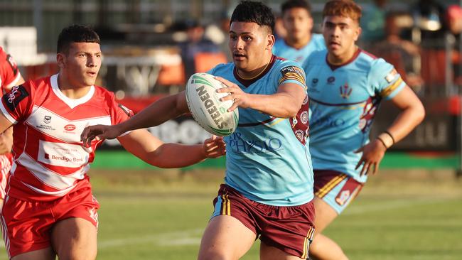 Arama Hau playing last season for Keebra Park SHS. Picture: Liam Kidston