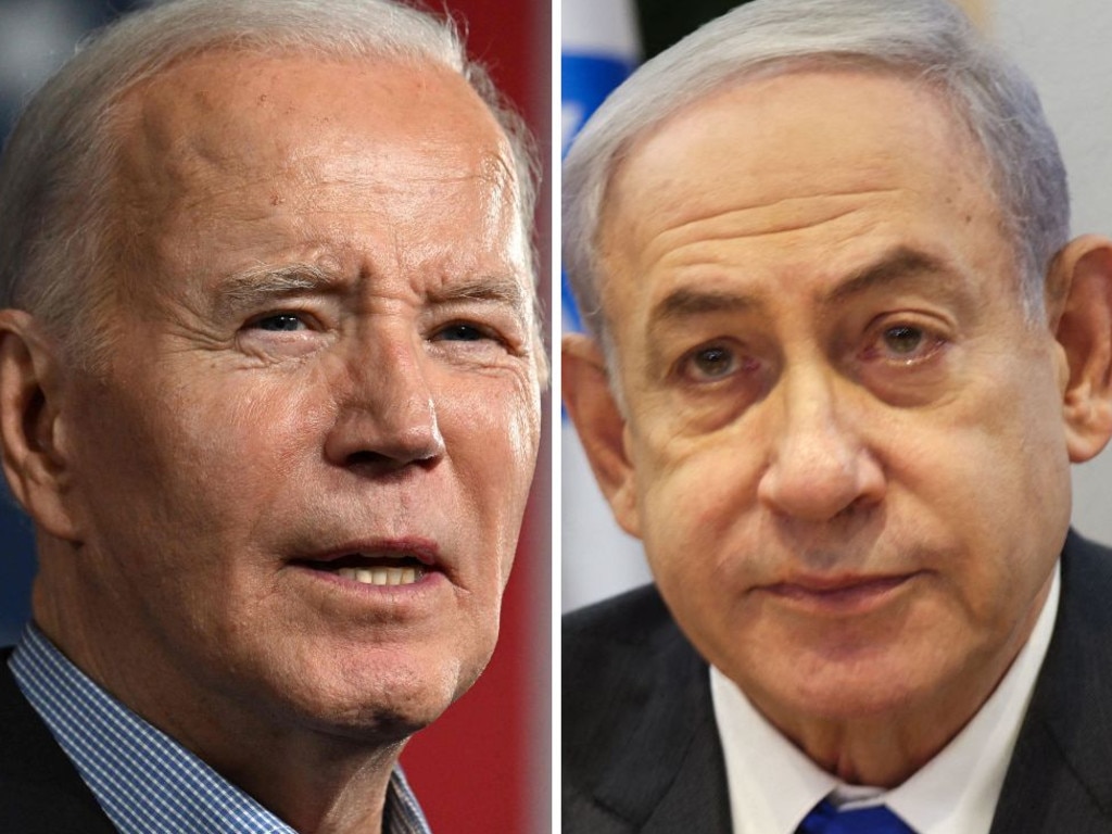 US President Joe Biden has expressed his “frustration” to Israeli Prime Minister Benjamin Netanyahu. Picture: AFP