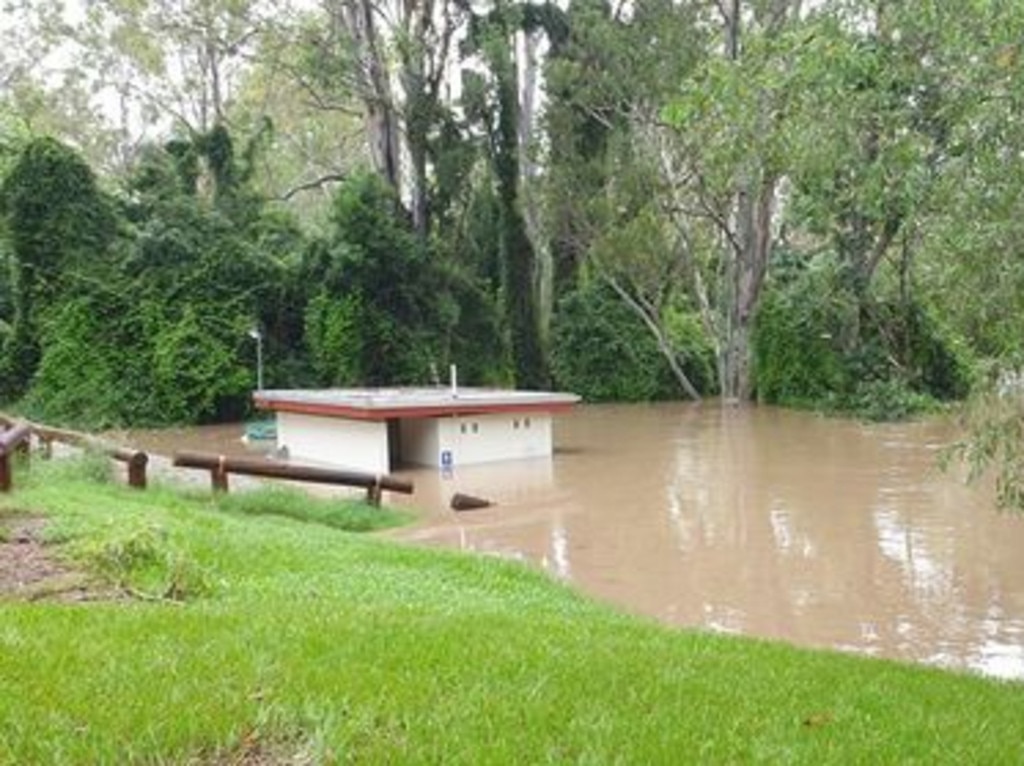 Mary River in flood at Petrie Park, Tiaro. PICTURE: Bronwyn Phillips.