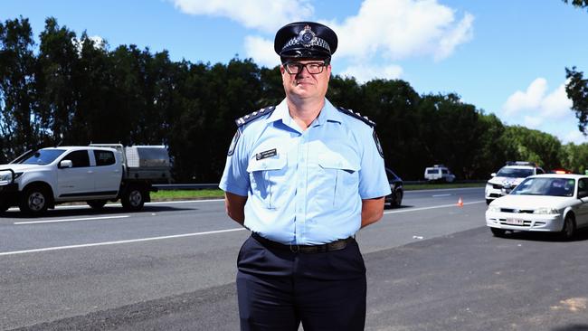 Cairns police have begun National Road Safety Week with a safety blitz. Acting Inspector James Coate says that almost all road crashes are avoidable. Picture: Brendan Radke