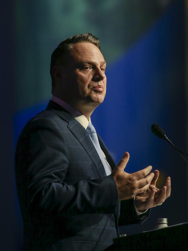 Adrian Schrinner at this month’s LNP convention. Picture: Glenn Campbell