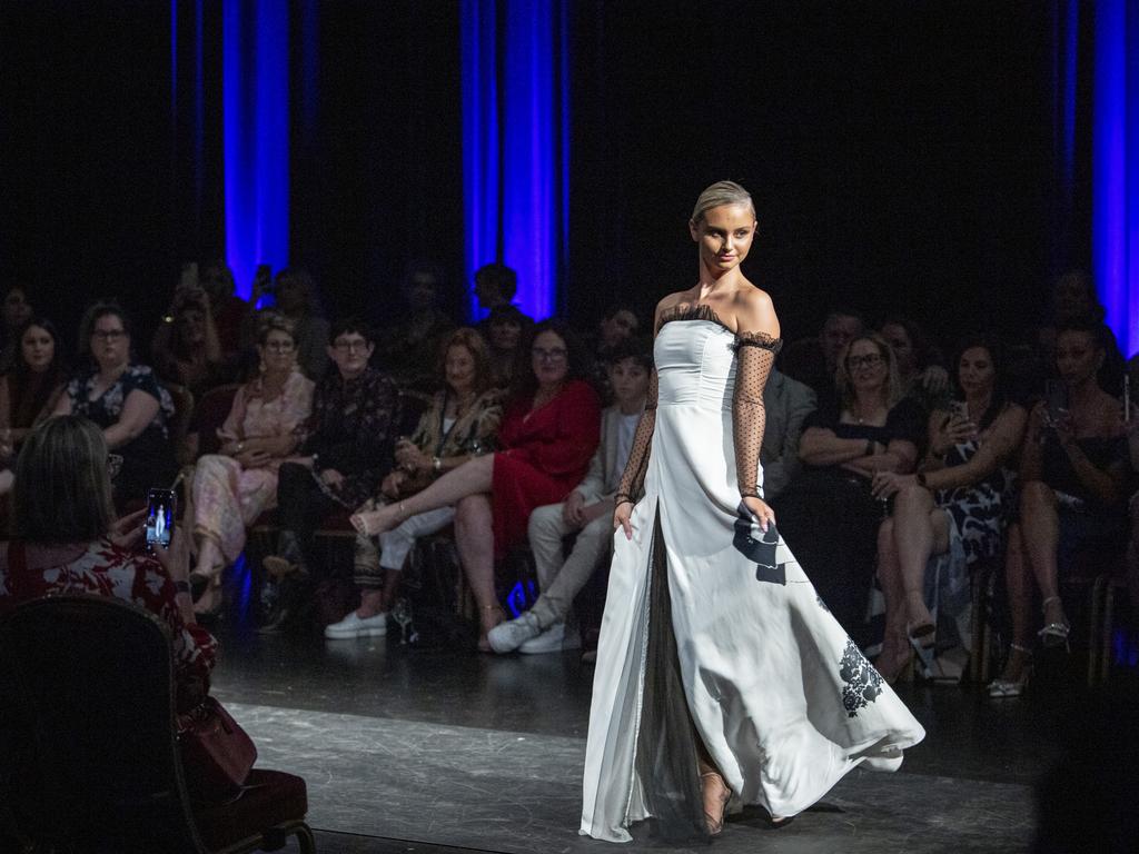 Designs by Elaurante are featured on the After 5 Australian Fashion Platform runway at Toowoomba Fashion Festival at The Armitage Centre, Saturday, March 16, 2024. Picture: Kevin Farmer