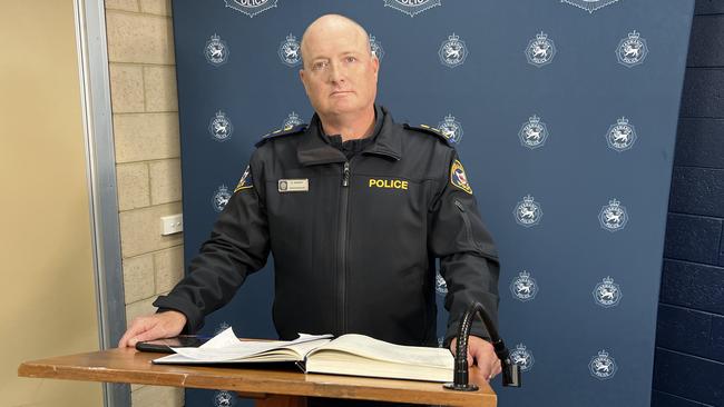 Tasmania Police Acting Inspector Craig Harvey. Picture: Simon McGuire