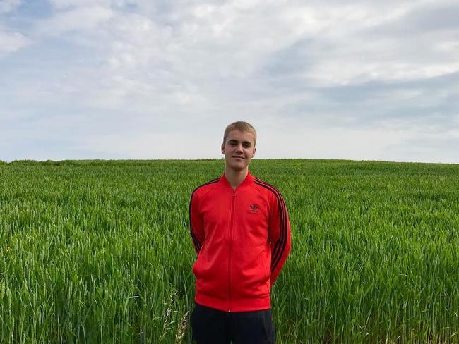 Justin Bieber poses with a different kind of grass we have seen him with... Picture: Justin Bieber / Instagram