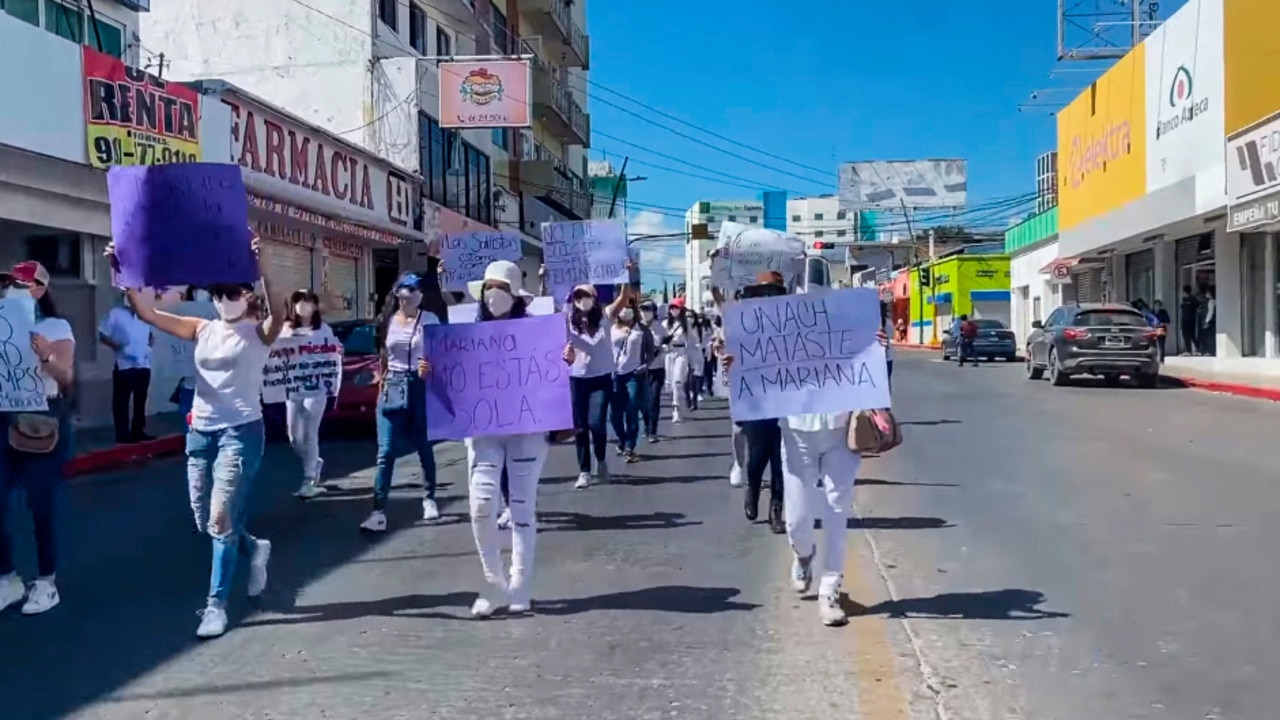 Fellow medical students campaigned outside of the National Autonomous University of Chiapas demanding answers. Picture: Supplied