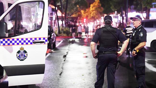 Police patrolling Ocean Street, Maroochydore. Picture: Patrick Woods