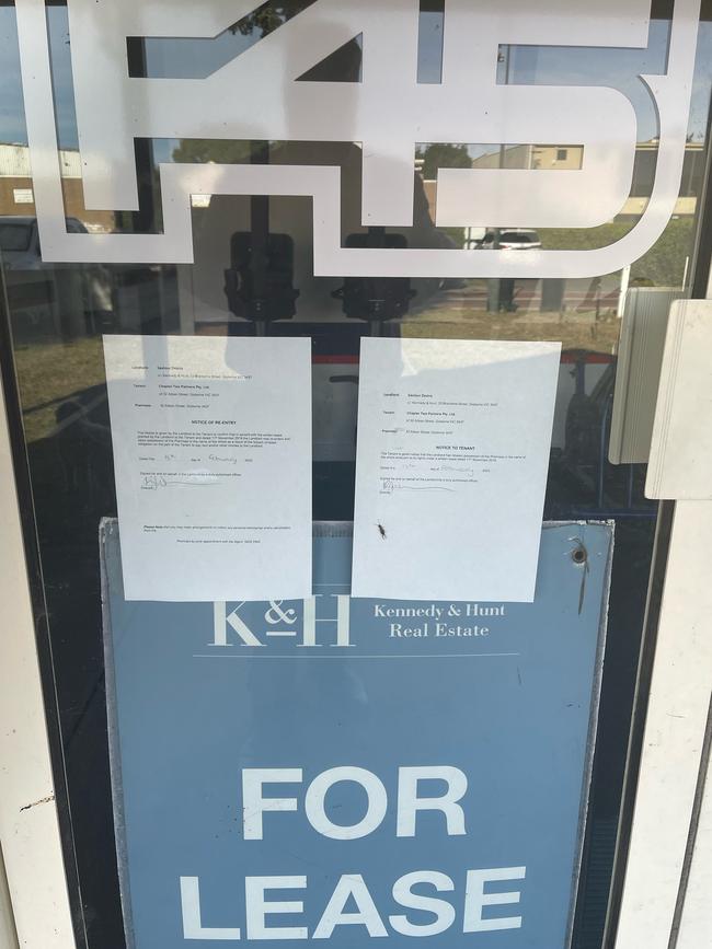 A similar eviction notice on the doors of F45 Gisborne, in Victoria.