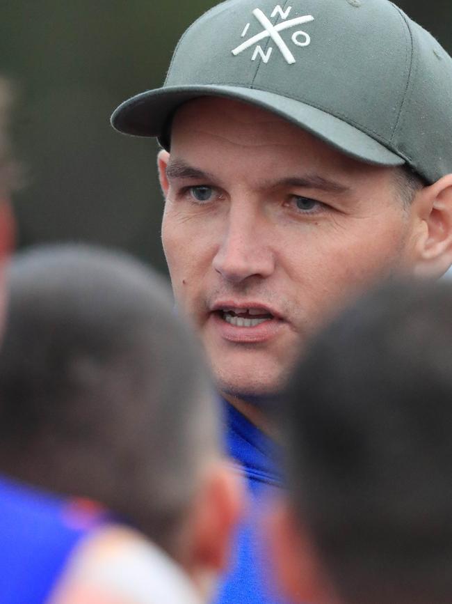 Panthers coach Justin Tarr bravely marshalled the team after receiving some rough family news during the week. Picture: Mark Wilson