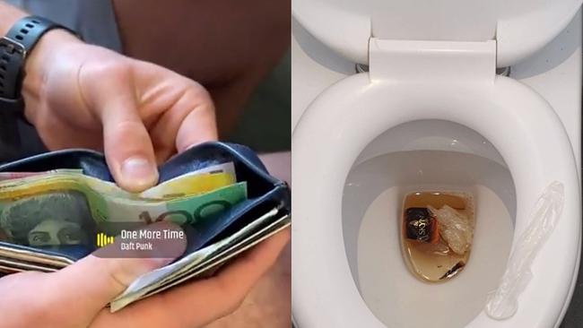 Scotch College students posting on SnapMaps showing off hundred dollar bills and condoms and smokes in the toilet.