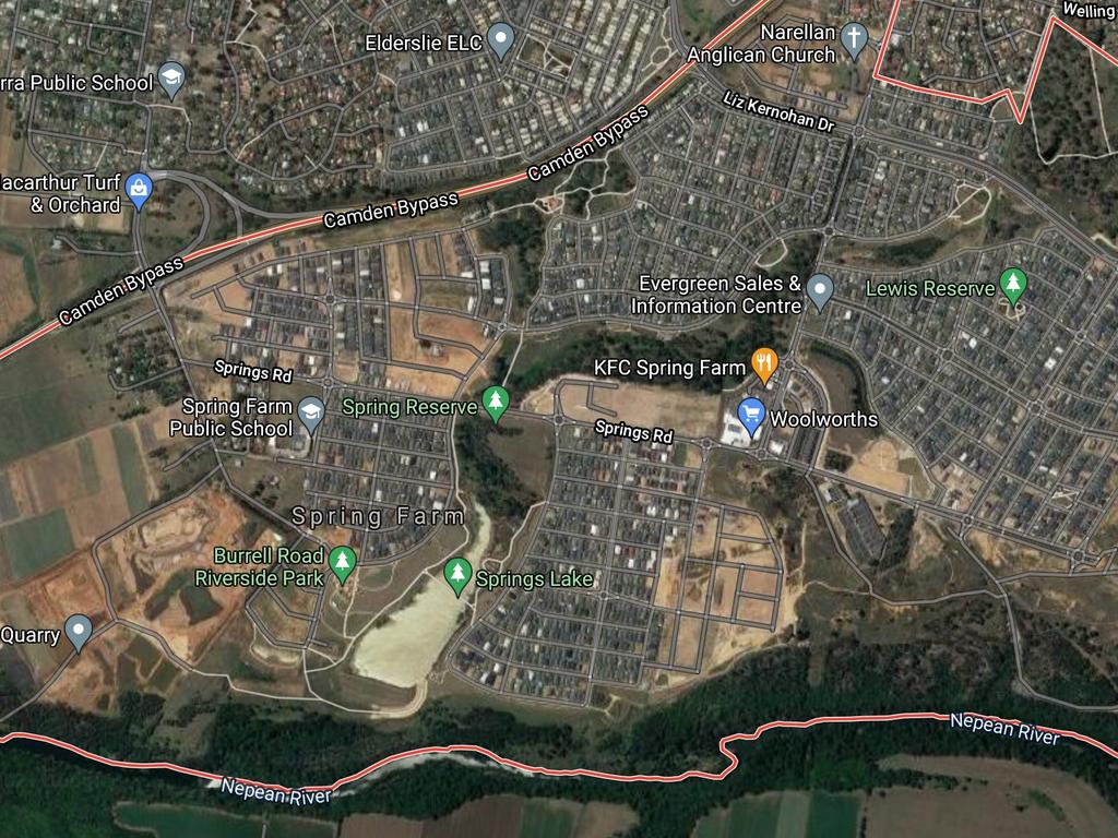 Spring Farm, in Sydney's west. Picture: Google Maps