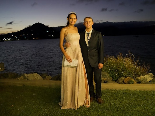 Sabine Turner and Adam Osborne arriving at the Proserpine State High School Year 12 Formal held at the Whitsunday Marine Club on Wednesday, November 16, 2022.