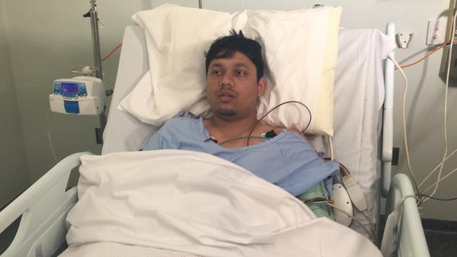 Anand Singh suffered a bullet wound to his chest and hand. Picture: Tiffiny Genders/9 News