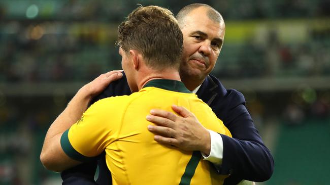 Michael Cheika after bowing out of the World Cup. Picture: Dan Mullan/Getty