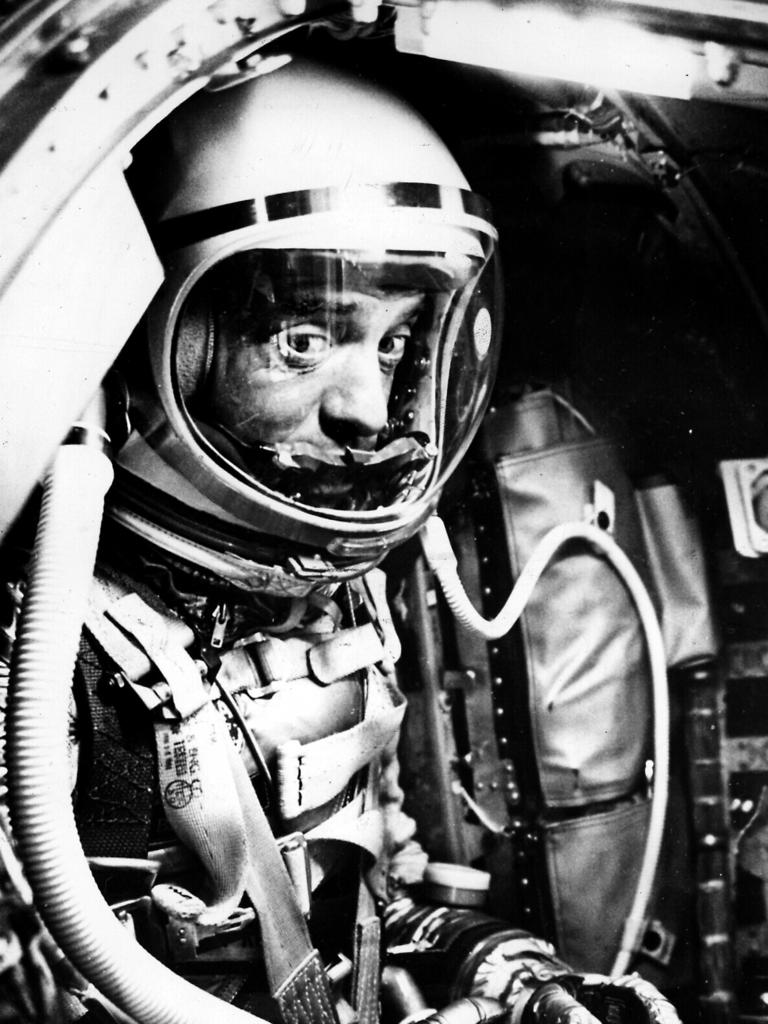 Astronaut Alan Shepard has final look outside capsule. Picture: NASA