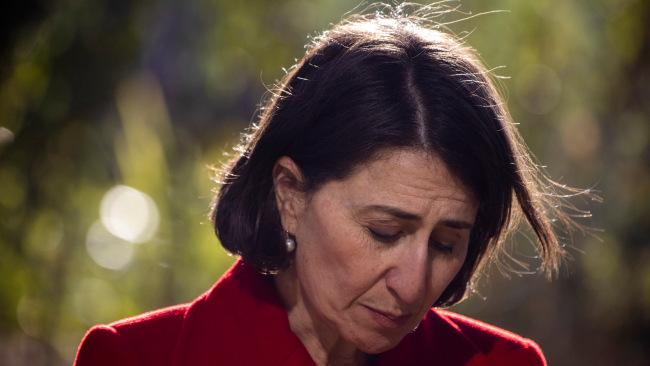 Premier Gladys Berejiklian calls for a two-week lockdown. Picture: Jenny Evans/Getty