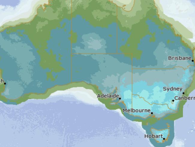 Minimum temperatures across Australia on Tuesday. Picture: BOM.