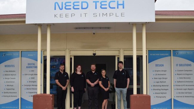 The Need Tech team at Lear Jet Drive Caboolture. Picture: Contributed