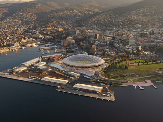 Hobart's proposed AFL stadium at Macquarie Point. Picture: Macquarie Point Development Corporation