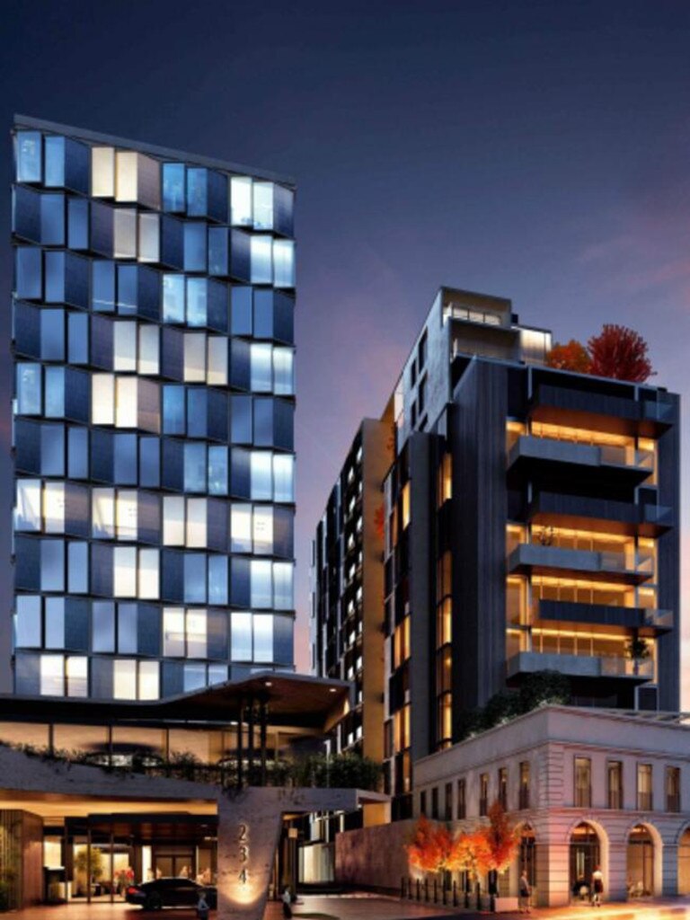 The first iteration of the development initially proposed by The Fragrance Group by Scanlan Architects. Picture: SUPPLIED