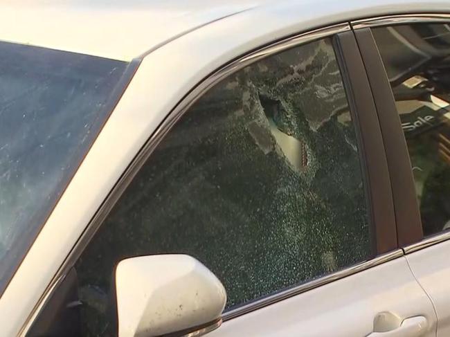 Man arrested after smashing car and shop windows on Rundle Street. Picture: 7NEWS