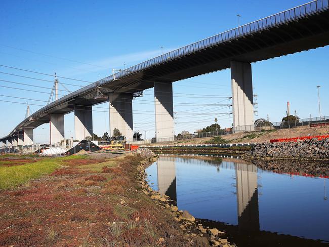 West Gate Tunnel Project. Soil underneath plastic along Hyde St. Spotswood. Picture : Ian Currie