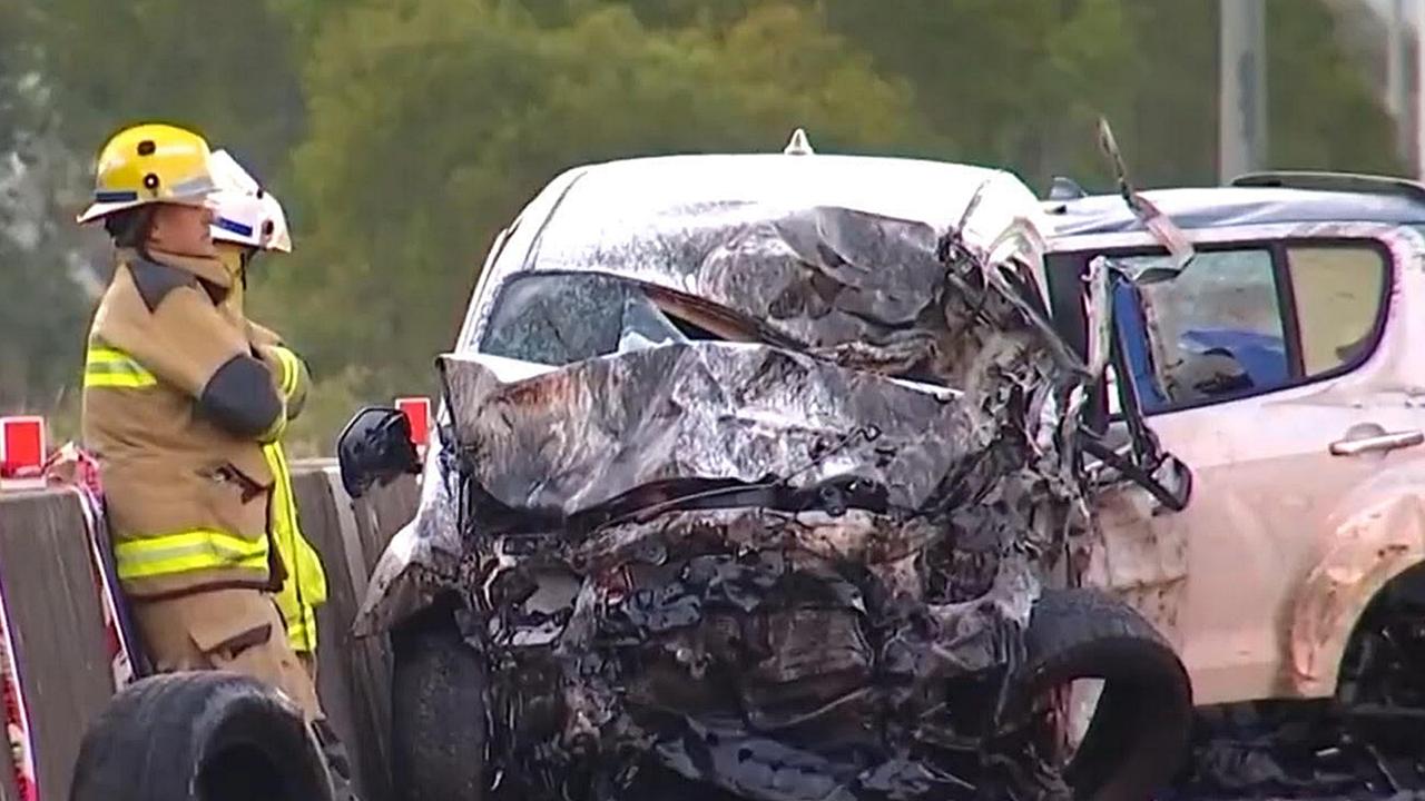 The shocking crash happened about 4am on Friday July 21, when the Nissan Navara Terry Bishop and Gypsy Satterley were in collided with a ute driven by Imbil woman Jessica Townley. Source: Channel 7.