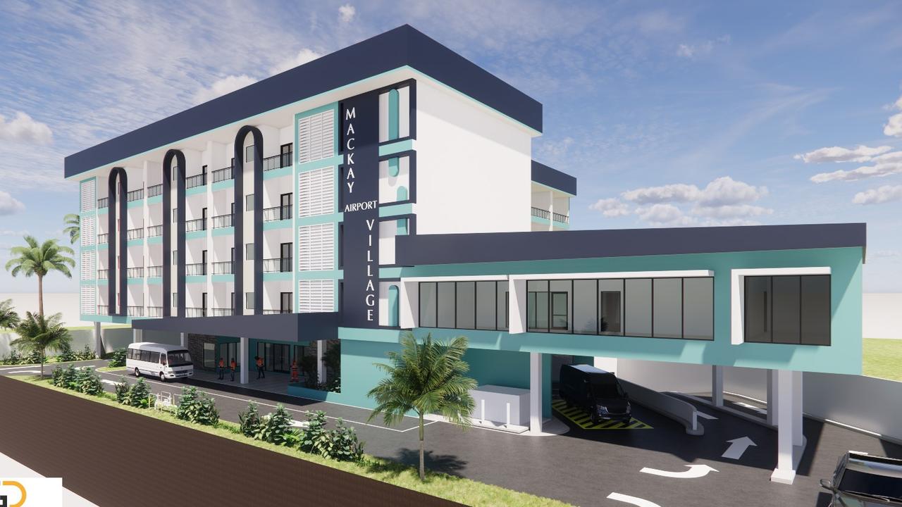 Design renders for a proposed workers accommodation precinct at Mackay Airport. Picture: Greater Whitsunday Communities