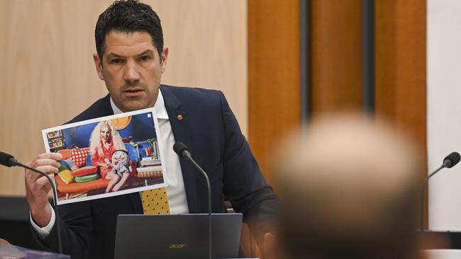 Senator Alex Antic during a Senate estimates hearing on Tuesday. Picture: NCA NewsWire / Martin Ollman