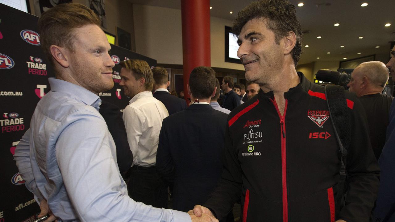 Essendon list manager Adrian Dodoro during the trade period.