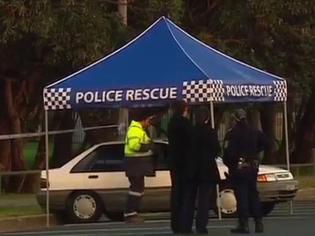 The initial crime scene where the car containing Mr Hoffman was found. Source: 7NEWS