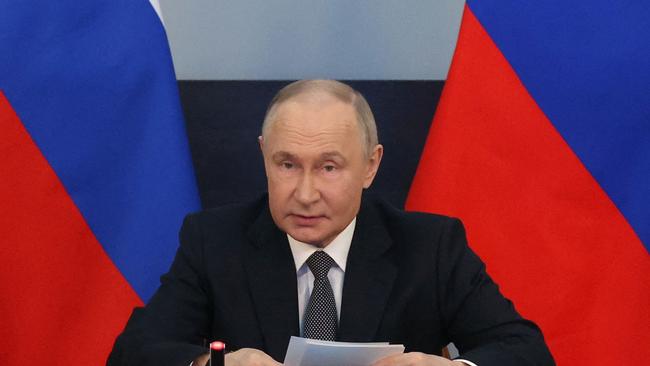 Russian President Vladimir Putin is reportedly seeking to place Russian aircraft close to Australia. Picture: Alexandr Demyanchuk / Pool / AFP