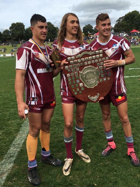 Kotoni Staggs (left) in his junior days with the Wellington Cowboys. Picture: Wellington Cowboys Facebook