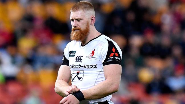 Sunwolves flanker Ed Quirk after being sent off. Picture: Getty