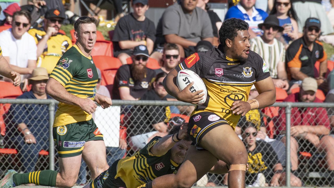 Jumon Siulai for Gatton. Wattles vs Gatton. TRL Hutchinson Builders A Grade final. Sunday, September 18, 2022. Picture: Nev Madsen.