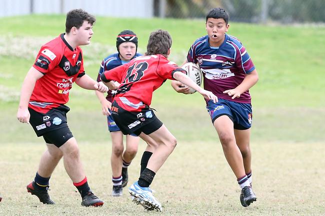 A Rugby League Gold Coast junior gala day at Burleigh Bears Junior Rugby League Club. Under 14s. Mudgeeraba vs Ormeau. 5 September 2021 Miami Picture by Richard Gosling
