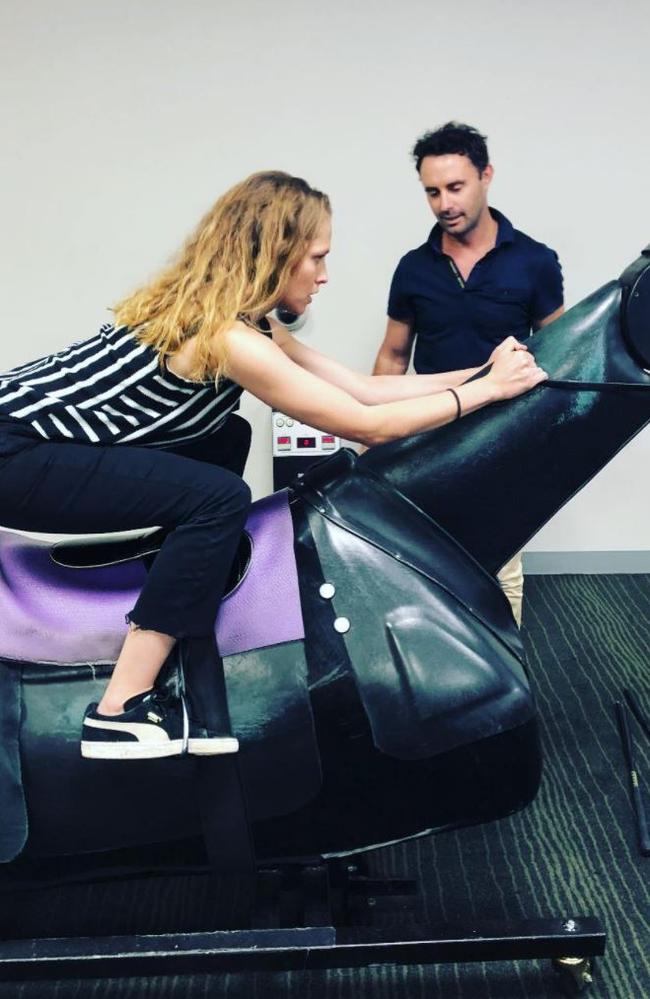 Teresa Palmer started her training to play Michelle Payne. Picture: Instagram/@teresapalmer